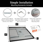 Ultralux 2x2 ft Surface Mount Ceiling Light Panel – Slim, Edge Lit, Flush Mount Flat Panel for Kitchen, Home & Office - TRIAC Dimmable, 3CCT Adjustable Color Temperature (Matte Black, 2 Pack)