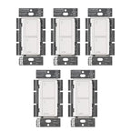 Lutron Caseta Original Smart Light Switch 5 Pack (Lutron Smart Hub Required), for Home, LED Lights, and Fans, 6 Amp, Single-Pole/3-Way, Neutral Required, PD-6ANS-WH, White