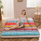 MAXYOYO Twin Size Futon Floor Mattress Shikibuton Sleeping Mats for Adults, Floor Futon with High-Density Foam, Portable Mattress for Living Room, Guest Room, Bohemian A
