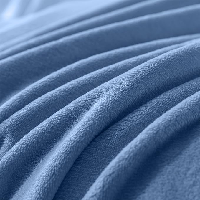 Soft Twin Size Blanket for All Season Lightweight Thermal Fleece Summer Autumn Fall Winter Spring Blankets for Twin/Twin XL Extra Long Bed Couch Sofa,66x90 Inches,Washed Blue