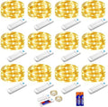 YJFWAL 12 Pack 10ft 30LED Starry String Lights with 8 Modes Timer Function Waterproof Fairy Lights Battery Operated(AAA Batteries Included) for DIY, Wedding, Party, Patio, Garden Decor (Warm White)