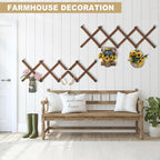 WGFKVAS Accordion Wall Hanger with 14 Hooks - 2Pcs Expandable Coat Rack Wall Mount - Wood Wall Hanger for Baseball Caps, Coats & Bags, Coffee Mug, Jewelry