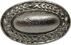1.5"- Oval Dome Vine Style Handle in a Vintage Style Decor - use as Barn Door, Gate, Drawer and Cabinet Pull, Classic Iron Made Country Farmhouse pulls Silver color-BB512