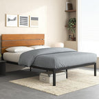 ZINUS Paul Metal and Bamboo Platform Bed Frame, Wood Slat Support, No Box Spring Needed, Easy Assembly, Twin