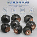 FoDau770 30pcs Black Wood Knobs, Round Ball Cabinet Knobs Vintage Drawer Pulls, Natural Wooden Cabinet Hardware for Furniture Drawer Dresser Wardrobe Cupboard - 1-1/4" Diameter