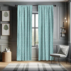Ambesonne Turquoise Window Curtains, Retro Vintage 60s 50s Inspired Geometric Polka Dots Romantic Art Print, Lightweight Decor 2-Panel Set with Rod Pocket, Pair of - 28" x 84", White and Blue