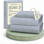 LANE LINEN 100% Organic Cotton Pre Washed Extra Long Twin Sheets Low Pill Fade Resistant Macine Wash Naturally Temperature Regulating Printed Cotton Sheets Twin XL Bed Sheets- Polka Dot Blue