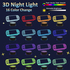Attivolife Gameped 3D Illusion Lamp, Handheld Game Console Night Light with Remote Control + Timer 16 Color Change Lamps Kids Gamer Room Decor Plug in Cool Festival Birthday Gifts for Boys Men Child
