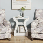 End Tables Living Room, White End Table with Charging Station,White Side Table, Nightstand for Bedroom, 3 Tier End Table with Storage Shelf for Living Room