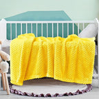 Exclusivo Mezcla Fleece Throw Blanket, Super Soft and Warm Blankets for Couch, Sofa and Bed Waffle Textured, Cozy, Fuzzy and Lightweight (Vibrant Yellow, 40x50 Inches)