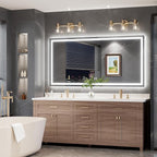 TokeShimi 72x36 LED Mirror for Bathroom with 3-Color Lights,Lighted Vanity Mirror with Lights,Anti-Fog,Stepless Dimmable,HD Tempered Glass,Memory Function,Waterproof,Shatterproof,UL Listed