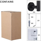 Towel Hooks Bathroom Coat Robe Wall Hook Heavy Duty Door Hanger Towel Robe Clothes Cabinet Closet Sponges Rack for Bathroom Bedroom Kitchen Hotel Pool 4 Packs Matte Black(Drilling Installation)