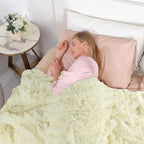 Tuddrom Decorative Extra Soft Faux Fur Blanket Twin Size 70" x 78",Solid Reversible Fuzzy Long Hair Shaggy Fluffy Cozy Plush Fleece Comfy Microfiber Blanket for Couch Sofa Bed,Light Yellow