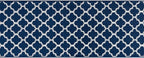 Custom Size Cut to Length Moroccan Trellis Design Runner Rug Mat For Wide Long Hallways with Non-Slip Rubber Backing, Better Traction for Pets, Prevent Slippage, Trellis Navy Blue, 31 inch X 17 feet
