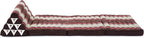 Leewadee 3-Fold Mat XXL with Triangle Cushion – Firm TV Pillow, Foldable Mattress with Cushion Made of Kapok, 67 x 31 inches, Brown Red