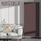 Room Divider Panel 6Ft Privacy Screen Wall Divider JAXPETY Folding Portable Partition Wall 88" W x 73" H Dividers for Room Separation Indoor, Brown