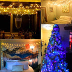 Minetom Globe String Lights Plug in - 33 ft 100 LED USB Crystal Globe Fairy Lights with Remote and Timer, Waterproof for Bedroom Tent Porch Patio Party Garden Indoor, Warm White and Multicolor