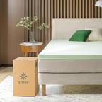 ZINUS 3 Inch Green Tea Memory Foam Mattress Topper, Smaller, More Convenient WonderBox Packaging, Pressure-Relieving Layers, CertiPUR-US Certified, Twin