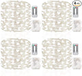 GDEALER 4 Pack Fairy Lights Christmas Decor 16.4 Ft 50 Led Battery Operated with Remote Waterproof 8 Modes Twinkle Firefly String Lights for Party Bedroom Wedding Decorations - White