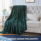 Walensee Fleece Blanket Plush Throw Fuzzy Lightweight (Throw Size 50x60 Forest Green) Super Soft Microfiber Flannel Blankets for Couch, Bed, Sofa Ultra Luxurious Warm and Cozy for All Seasons