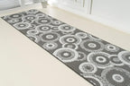 Custom Length Cut to Size Retro Modern Geometric Carpet Runner Rug for Hallways, Non Slip Rubber Backed, 31 inch Wide X Customized Length, Geo Grey, 31 inch X 14 feet