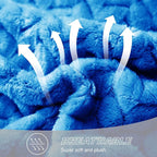 Exclusivo Mezcla Fleece King Size Blanket for Bed, 90x104 Inches Soft Cozy Jacquard Flannel Blankets, Lightweight Fuzzy Plush Warm for Winter, Cobalt Blue