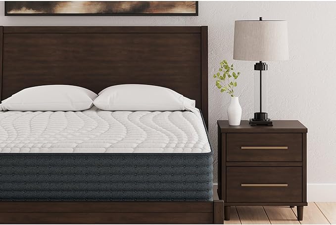 Signature Design by Ashley Hybrid 1200 12" Firm Moisture Wicking Mattress with Charcoal-Infused Gel Memory Foam and Edge Support for Pressure Relief, Temperature Regulating, King, Fiberglass Free
