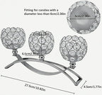 Silver Crystal Candle Holders Decorative Candelabra, Metal 3 Arm Candlesticks Holder Centerpieces for Wedding Party Baby Shower Dining Room Coffee Table Decor candelabros para centros de mesa
