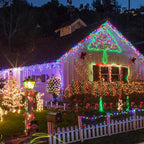 Toodour Christmas Icicle Lights Outdoor, 1224 LED 100ft 8 Modes Fairy Icicle String Light with 204 Drops, Led Christmas Lights Twinkle for Holiday, Party, Wedding, Eaves, Xmas Decorations (Multicolor)