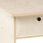 Furinno Dario End Table / Side Table / Night Stand / Bedside Table with Bin Drawer, 2-Pack, Cream Faux Marble/Ivory