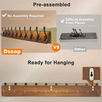 Dseap Coat Rack Wall - Heavy-Duty 38-1/4" Long, with Reinforced 10 Custom Tri-Hooks, Solid Wood Wall Hanger for Coats Hat Jackets - Rustic Farmhouse Entryway Hallway Storage, Weathered Green & Black