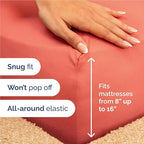 Full 6 Piece Sheet Set - Comfy Breathable & Cooling - Ultra Soft Hotel Luxury Bedding Set with 8-16 Inch Deep Pockets - 1 Flat & 1 Fitted Sheet & 4 Pillowcases - Cozy, Wrinkle Free & Easy Care - Coral