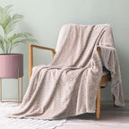 Exclusivo Mezcla Fleece Throw Blanket for Couch, 50x70 Inches Soft Cozy Jacquard Flannel Blankets, Lightweight Fuzzy Plush Warm Throws for Winter,Camel