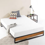 ZINUS GOOD DESIGN Award Winner Suzanne 10 Inch Bamboo and Metal Platforma Bed Frame, No Box Spring Needed, Wood Slat Support, Chestnut Brown, Full