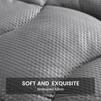 SLEEP ZONE Twin XL Cooling Mattress Topper for College Dorm, Premium Zoned Cool Mattress Pad Cover, Padded Mattress Protector Breathable Washable, Deep Pocket 8-21" (Grey, Twin XL)