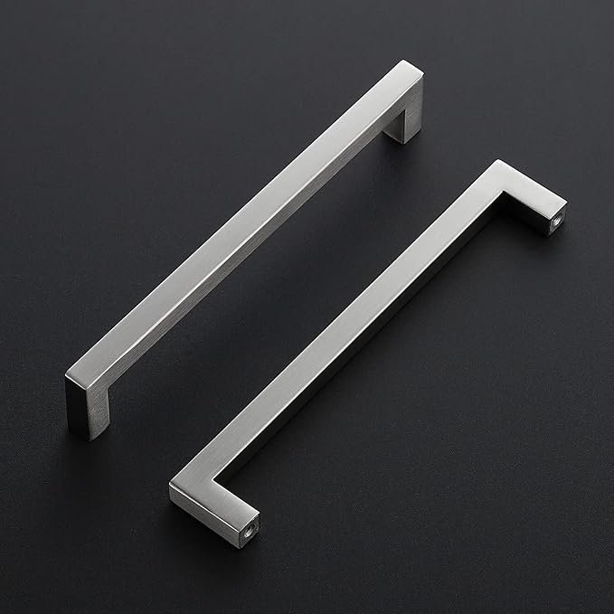 Ravinte 20 Pack Brushed Nickel Kitchen Cabinet Handles 7-1/2 Inch Cabinet Pulls Square Kitchen Hardware for Cabinet Drawer Pulls Drawer Handles Come with Screwdriver