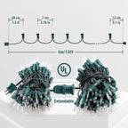 Hopolon Clear Christmas Lights Set 2PACK 50Count 13Feet Incandescent Bulb Mini String Lights for Indoor Christmas Tree Garland Birthday Wedding Festival Decor, Warm White