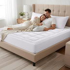 OLANLY Twin Quilted Fitted Mattress Pad – Soft Pillow Top Mattress Topper, Down Alternative Fill, Cooling Comfort Breathable Mattress Cover, Machine Washable Deep Pocket Mattress Protector, White
