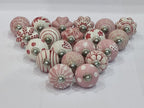 Cabinet Knobs for Dresser Drawers Assorted Multicolor Countryside Door Pull Handles for Kitchen Wardrobes Boho Home Interior Décor Pink Knobs - Pack of 20