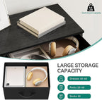 YITAHOME Storage Tower with 4 Drawers - Fabric Dresser, Organizer Unit for Bedroom, Living Room, Closets - Sturdy Steel Frame, Easy Pull Fabric Bins & Wooden Top