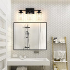 Black Bathroom Vanity Light Fixtures Over Mirror 3-Light Wall Sconce Lamp Lighting Fixtures