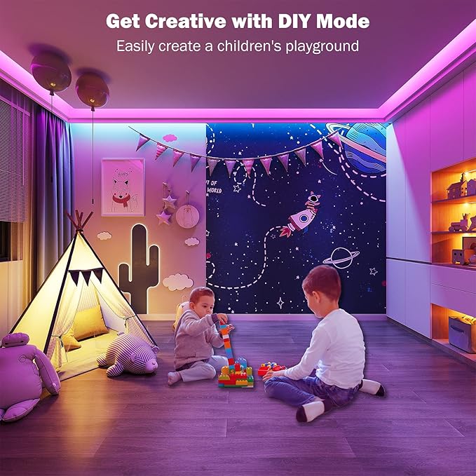 Leeleberd Led Lights for Bedroom 100 ft (2 Rolls of 50ft) Music Sync Color Changing RGB Led Strip Lights with Remote App Control Bluetooth Led Strip, Lights for Room Home Kitchen Party Decor