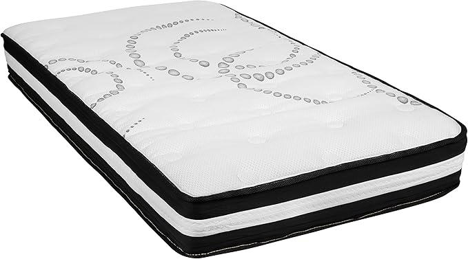 Flash Furniture Capri Comfortable Sleep 10" Hybrid Pocket Spring and Foam Mattress in a Box, Foam Pocket Spring Hybrid Mattress, Twin