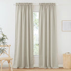 RYB HOME Angora Semi Sheer Curtains 95 inches Long, Light Filtering Half Privacy Window Curtains & Drapes for Office Dormitory High Traffic Area, W 34 x L 95 inches, 2 Panels Set