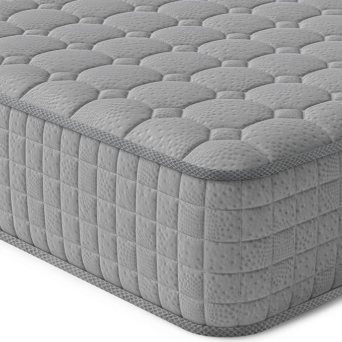 Vesgantti 8 Inch Multilayer Hybrid Twin XL Mattress - Multiple Sizes & Styles Available, Ergonomic Design with Breathable Foam and Pocket Spring, Medium Firm Feel, Grey