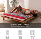 MAXYOYO Full Size Futon Floor Mattress Shikibuton Sleeping Mats for Adults, Floor Futon with High-Density Foam, Portable Mattress for Living Room, Guest Room, Bohemian C