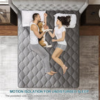 King Mattress, 12 Inch Hybrid Mattresses Grey Medium Firm Euro Top for Back & Lumbar Support, 100 Night Trial, Individual Pocket Spring for Motion Isolation & Pressure Relief