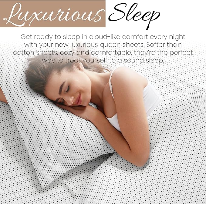 Linen Market Double-Brushed Patterned Microfiber Queen Sheet Set 4 Piece – Oeko-TEX Certified Ultra Soft & Wrinkle-Free - 16" Deep Pocket Sheets - Easy Care Queen Size - Stippled Gray