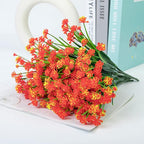 Ouddy Decor 24 Bundles Artificial Fall Flowers for Outdoors Decoration UV Resistant Fake Mums Faux Plastic Plants for Indoor Outdoor Home Garden Porch Autumn Harvest Decor, Orange