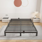 ROIL 4 inch Metal Queen Bed Frame with Rounded Corner Mattress Retainers 3500LBS Heavy Duty Steel Slats No Box Spring Needed Platform Noise-Free Easy Assemble